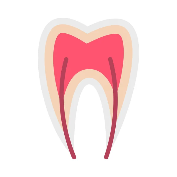 Icono del nervio dental, estilo plano — Vector de stock