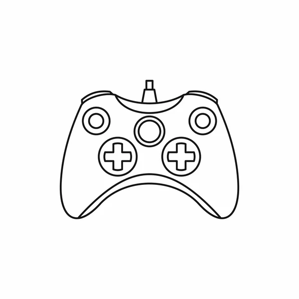 Icono del controlador de juego de joystick, estilo de esquema — Vector de stock