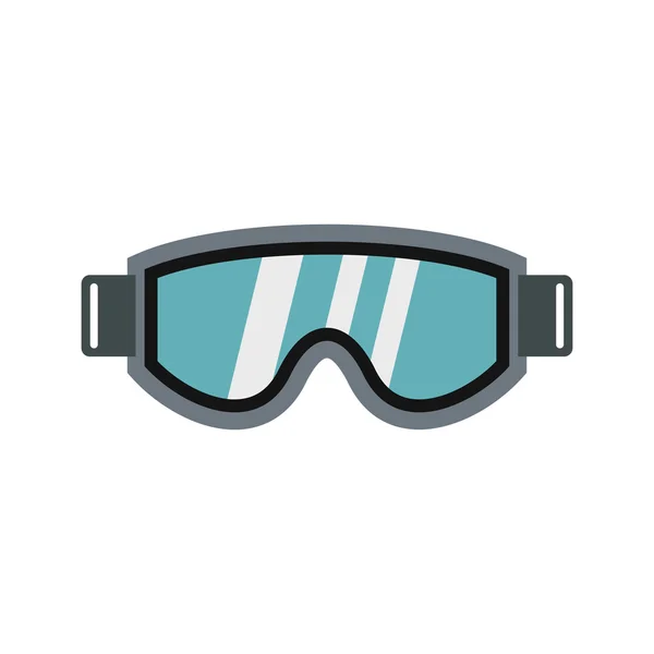 Glazen voor snowboarden pictogram, vlakke stijl — Stockvector