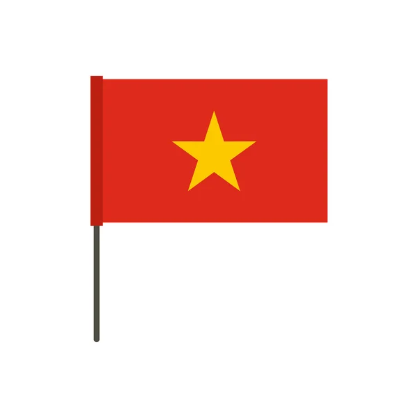Flaga Wietnamu ikona, płaski — Wektor stockowy