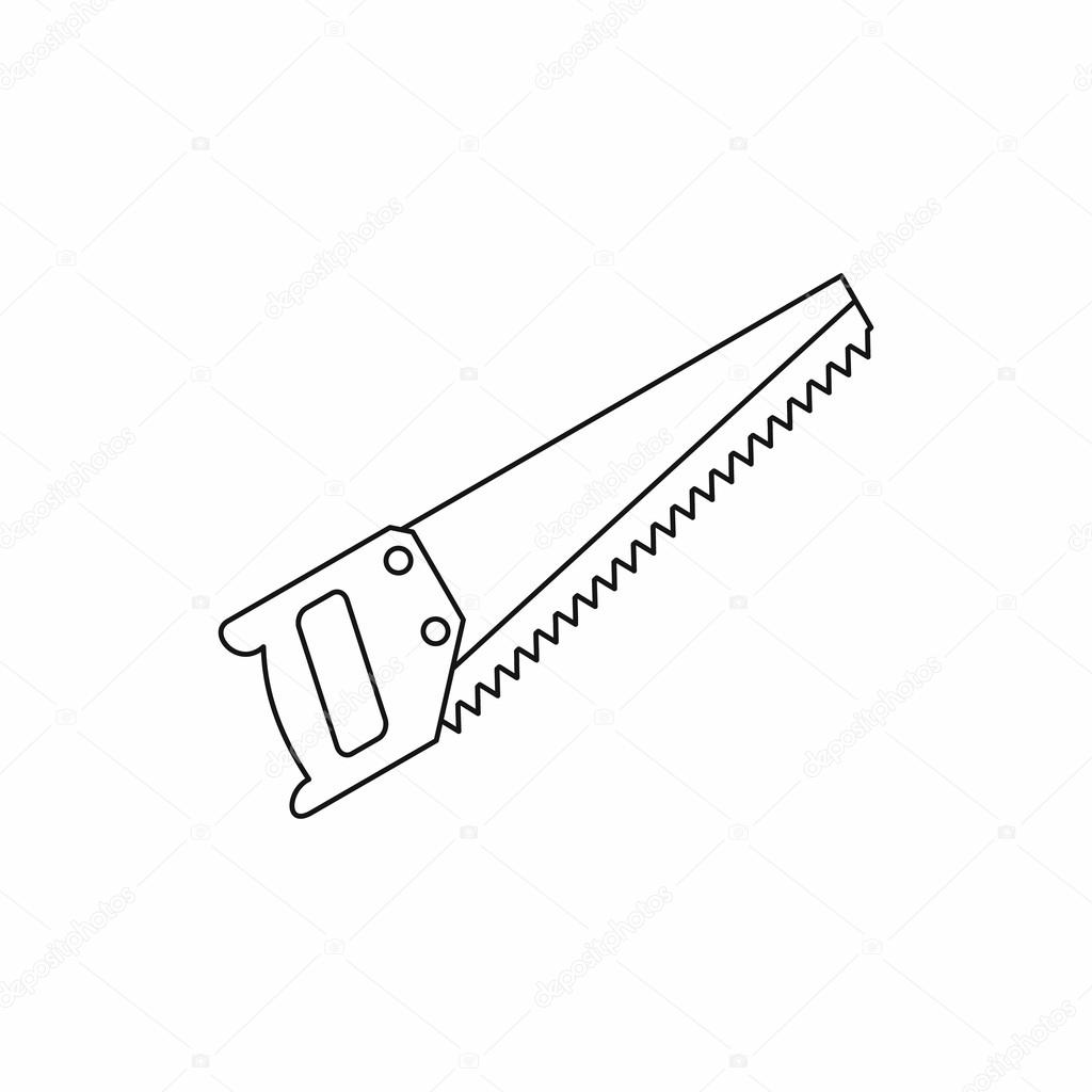 Download Hand saw tool icon, outline style — Stock Vector ...