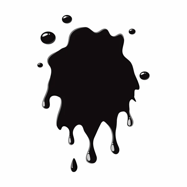 Éclaboussure de marée noire isolée sur fond blanc — Image vectorielle