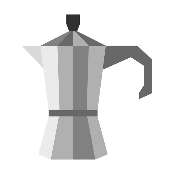 Ocelové kávy pot ikona, plochý — Stockový vektor