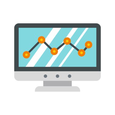 Bilgisayar monitörü ile iş grafik simgesi
