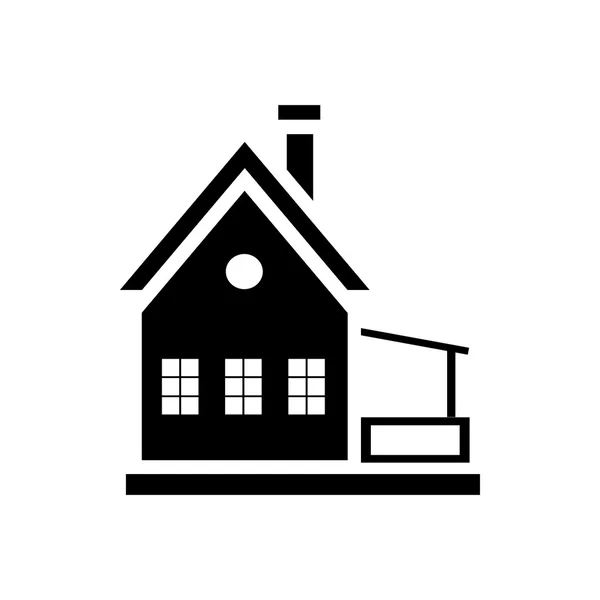 Small wooden house icon, simple style — Stock Vector