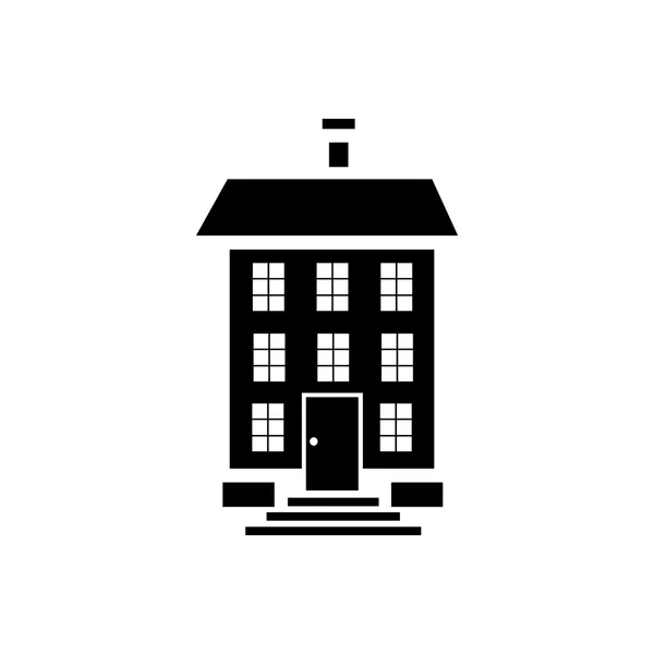 Three storey house icon, simple style — Stock Vector