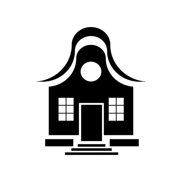 可爱的小房子图标，简单的样式 — 图库矢量图片