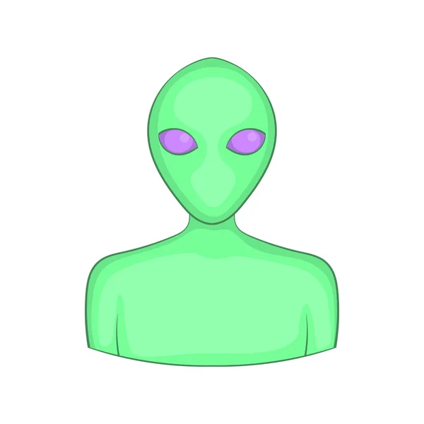 Alien icon, cartoon stijl — Stockvector