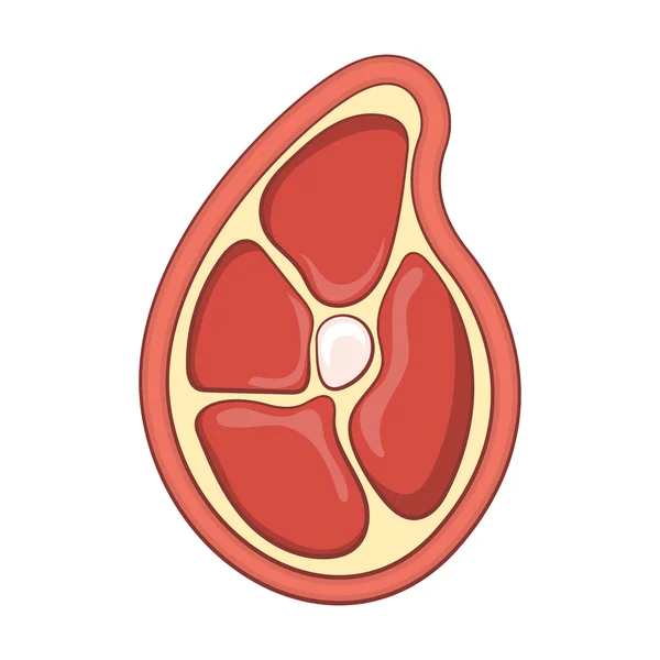 Pieza de icono de la carne, estilo de dibujos animados — Archivo Imágenes Vectoriales