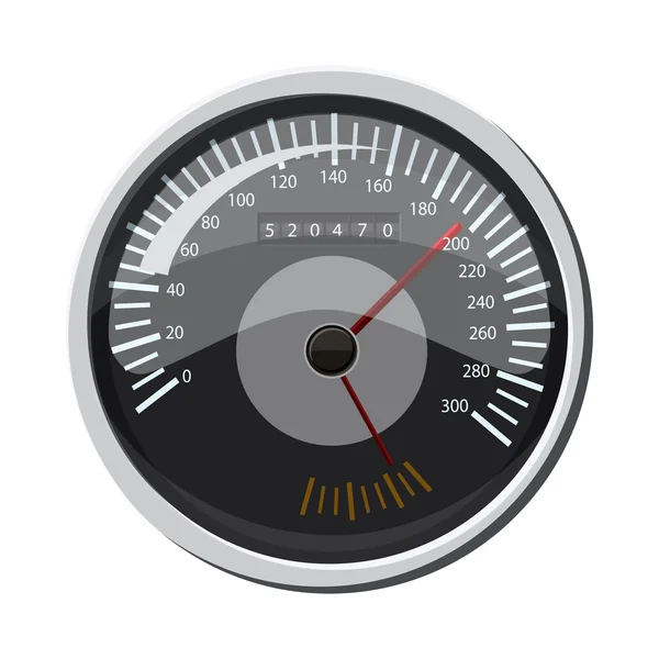 Grey speedometer icon, cartoon style — Stock Vector