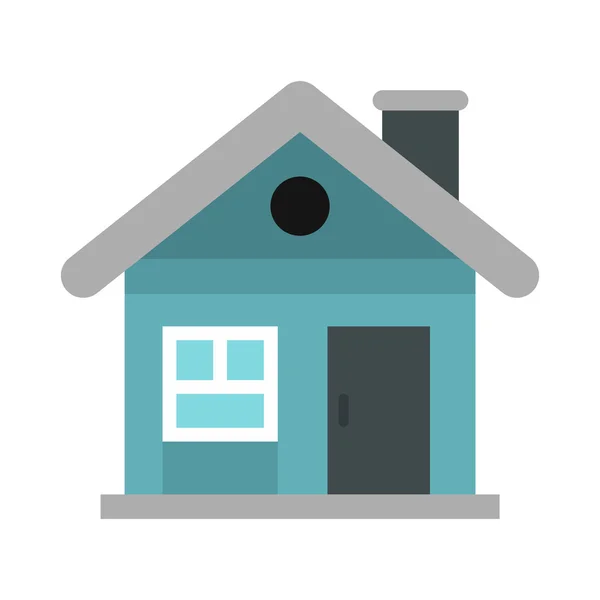 Pequeño icono de la casa azul, de estilo plano — Archivo Imágenes Vectoriales