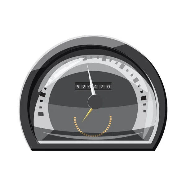 Compteur de vitesse gris pour icône de voitures, style dessin animé — Image vectorielle