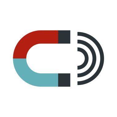 Düz stil mıknatıs simgesini