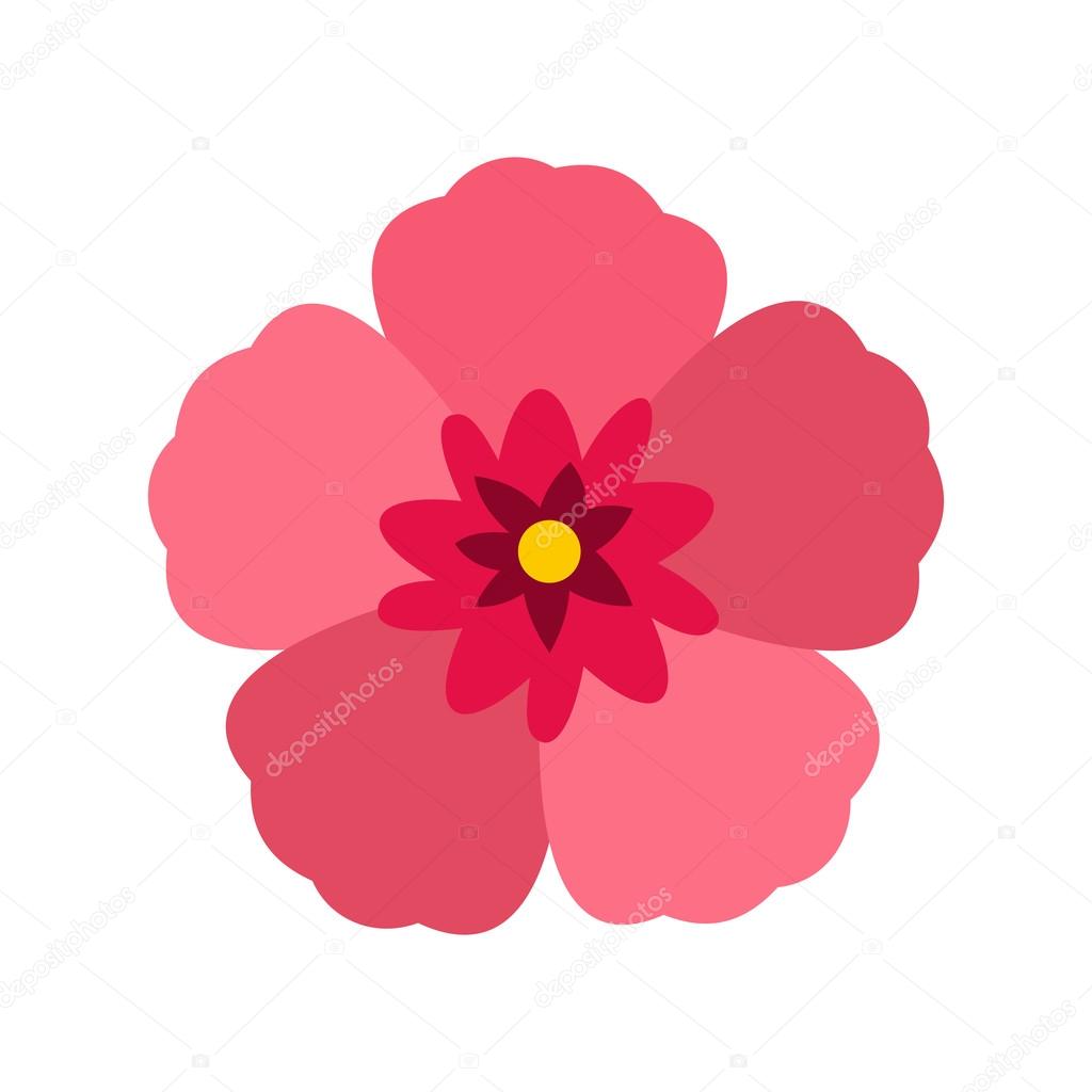 Rose of Sharon icon, flat style Stock Vector by ©ylivdesign 120792802, image size:1024x1024