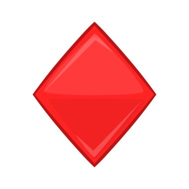 Kart takım elbise elmas simgesi, karikatür tarzı