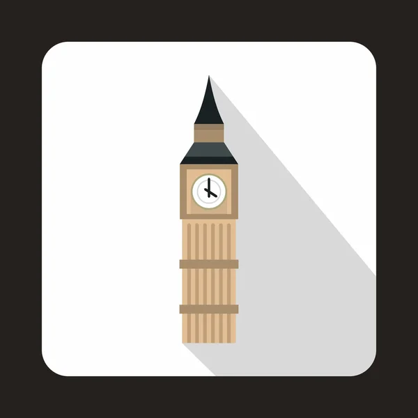 Big Ben en Westminster, icono de Londres, estilo plano — Archivo Imágenes Vectoriales