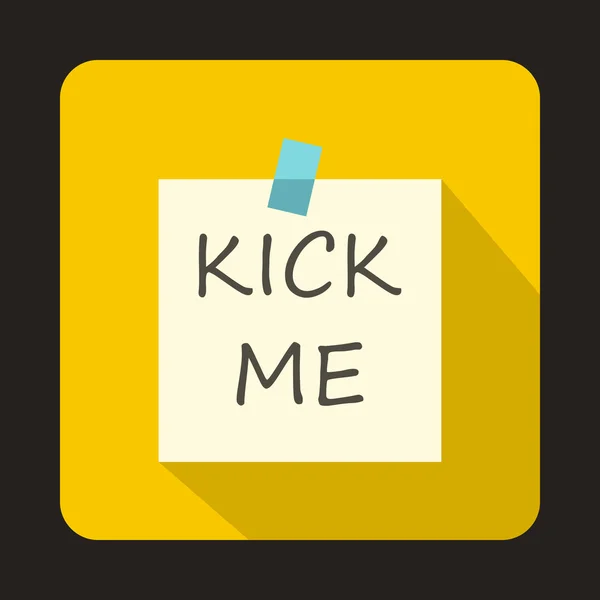 Kick me, april dwazen dag sticker pictogram, vlakke stijl — Stockvector