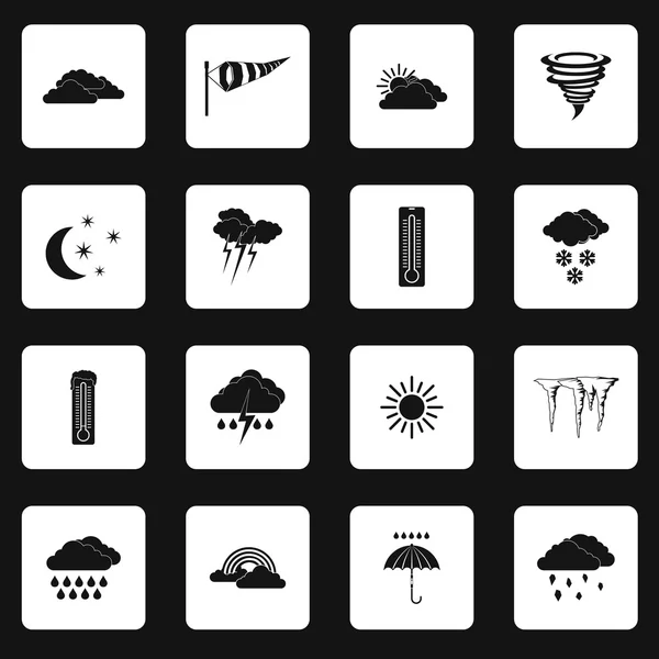 天气图标集，简单的样式 — 图库矢量图片