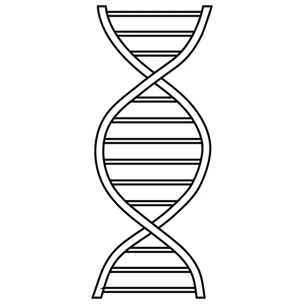 Het pictogram van het teken van DNA, Kaderstijl — Stockvector