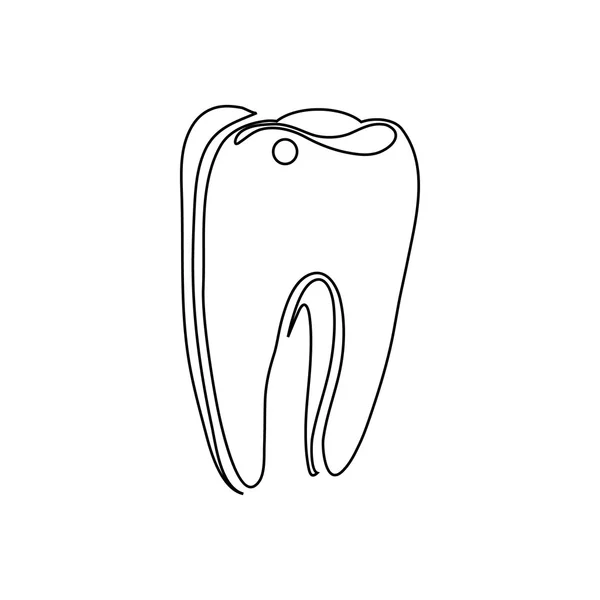 Ícone de dente, estilo esboço — Vetor de Stock