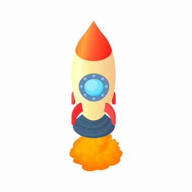 Roket bir kabinlerin simgesi, karikatür tarzı ile