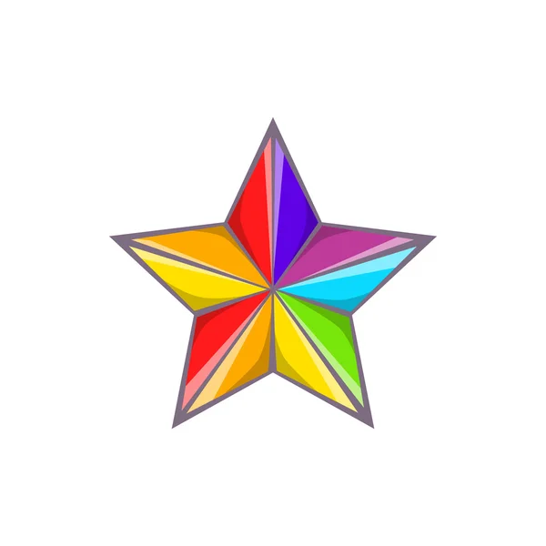 Estrella en los colores del icono LGBT, estilo de dibujos animados — Vector de stock