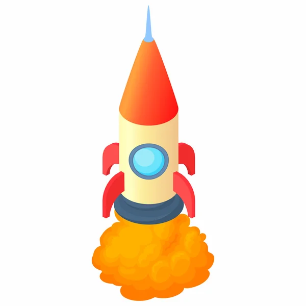 Big rocket icon, cartoon style — Stock Vector