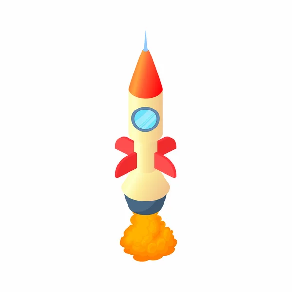 Cohete quita el icono, estilo de dibujos animados — Vector de stock