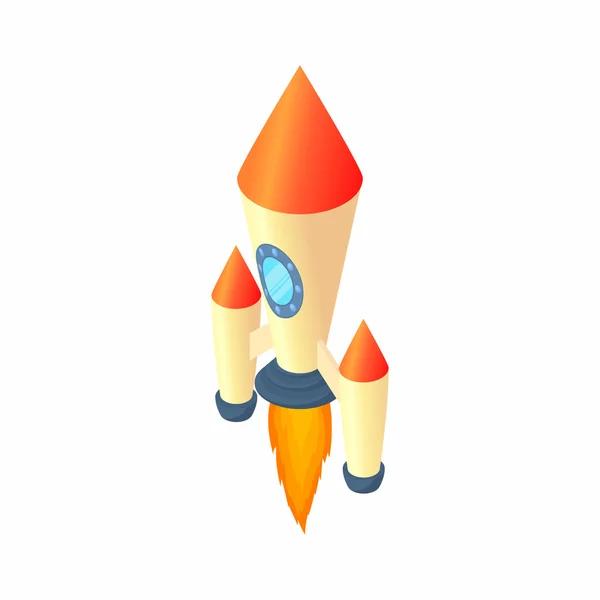 Icono de cohete de dos etapas, estilo de dibujos animados — Vector de stock