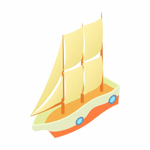 Ícone de barco de velocidade, estilo cartoon — Vetor de Stock
