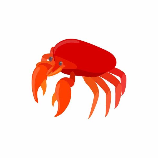 Red crab icon, cartoon style — Stock Vector