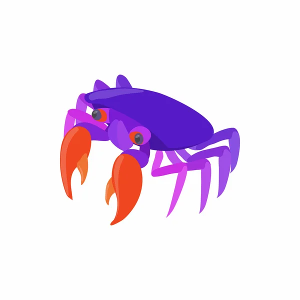 Purple crab icon, cartoon style — Stock Vector