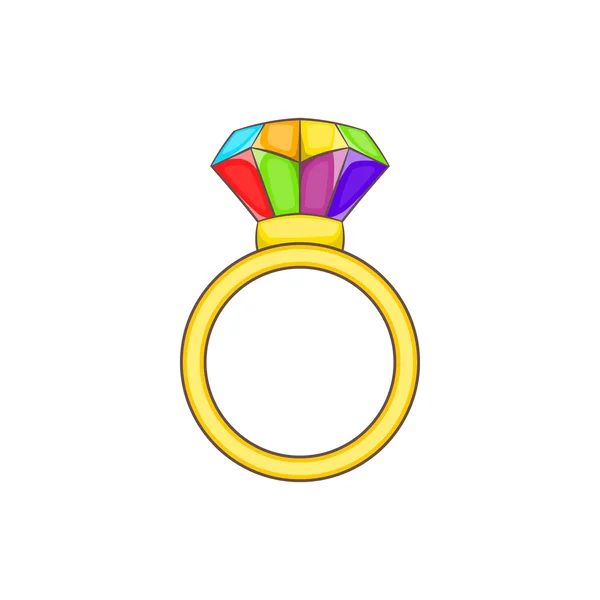 Anillo icono LGBT, estilo de dibujos animados — Vector de stock