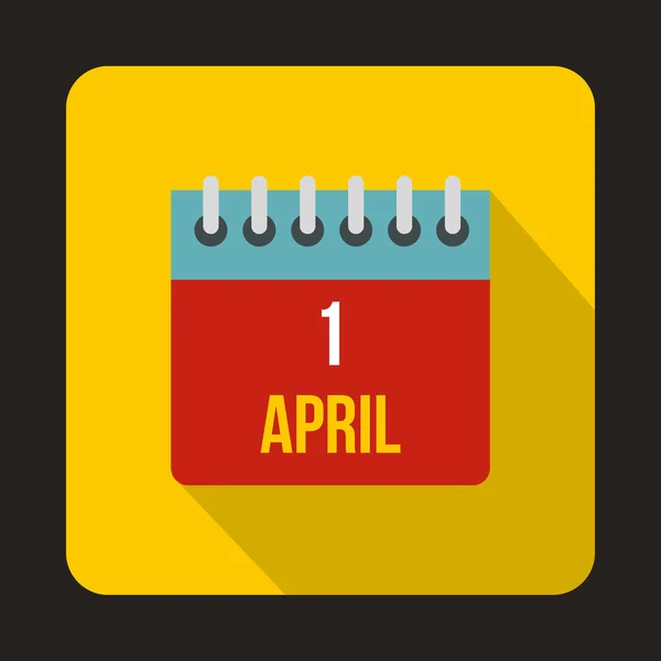 1 april, het pictogram van de kalender van April Fools Day, vlakke stijl — Stockvector
