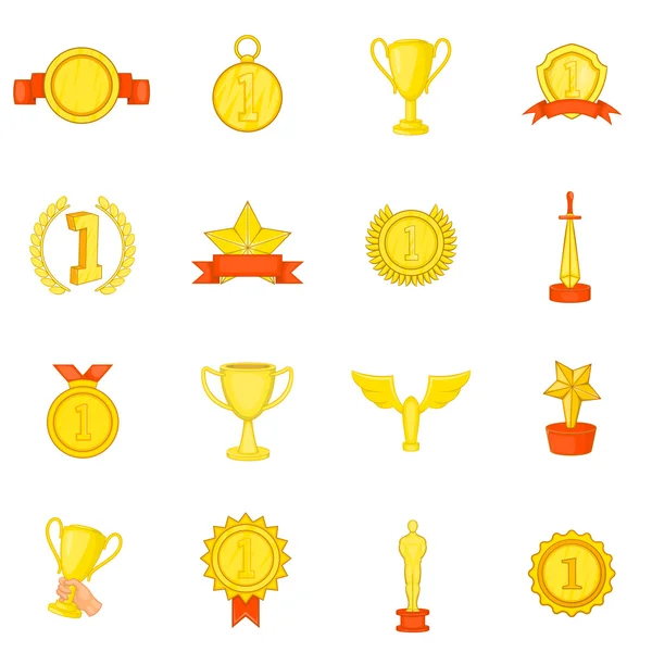 Conjunto de iconos de trofeo, en estilo de dibujos animados — Vector de stock