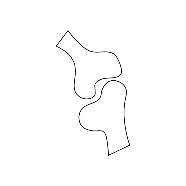 Иконка кости, стиль контура
