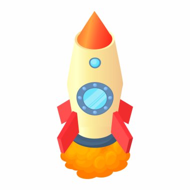 Roket iki kabinlerin simgesi, karikatür tarzı ile