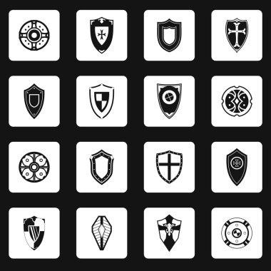 Basit tarzda kalkan Icons set