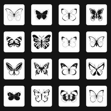 Kelebek Icons set, basit tarzı
