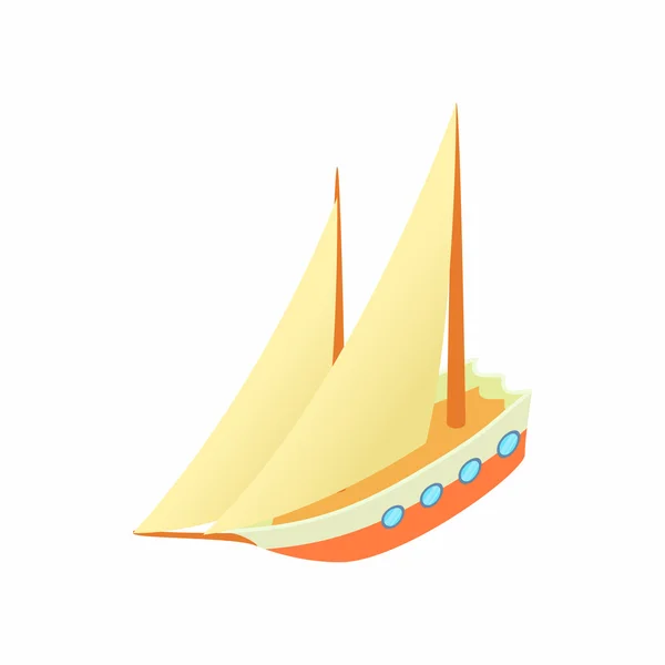 Ícone de navio à vela, estilo cartoon — Vetor de Stock