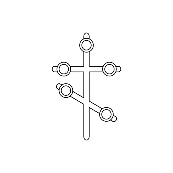 Icono de cruz de religión, estilo de esquema — Vector de stock