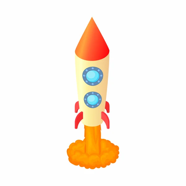 Foguete para ícone de voo espacial, estilo cartoon —  Vetores de Stock