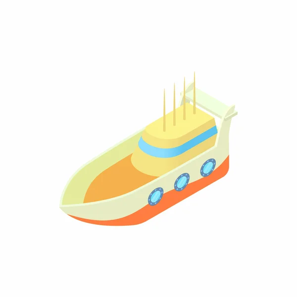 Tengeri hajó ikon, rajzfilm stílusú — Stock Vector