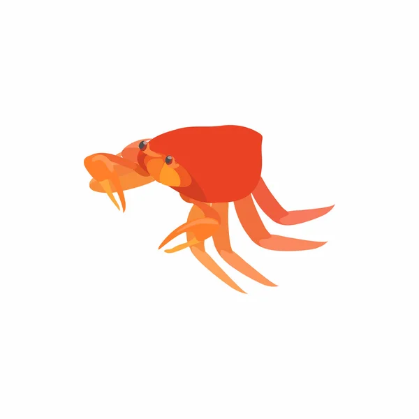 Krabbe mit kleinen Krallen Ikone, Cartoon-Stil — Stockvektor