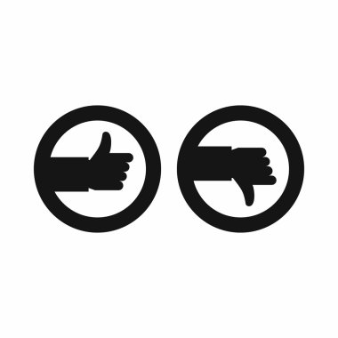 İşaretler el simgesi, basit tarzı yukarı ve aşağı