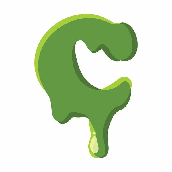 Буква С из зеленой слизи — стоковый вектор