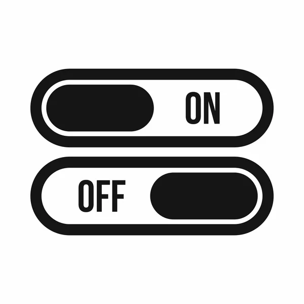 Botón de encendido y apagado icono, estilo simple — Vector de stock