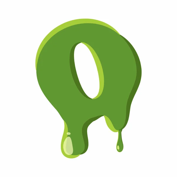 Lettre O faite de boue verte — Image vectorielle