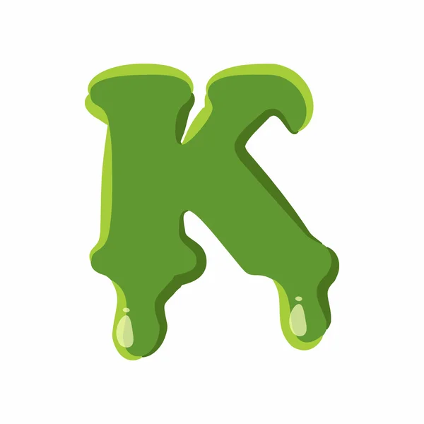 字母 K 的绿泥 — 图库矢量图片