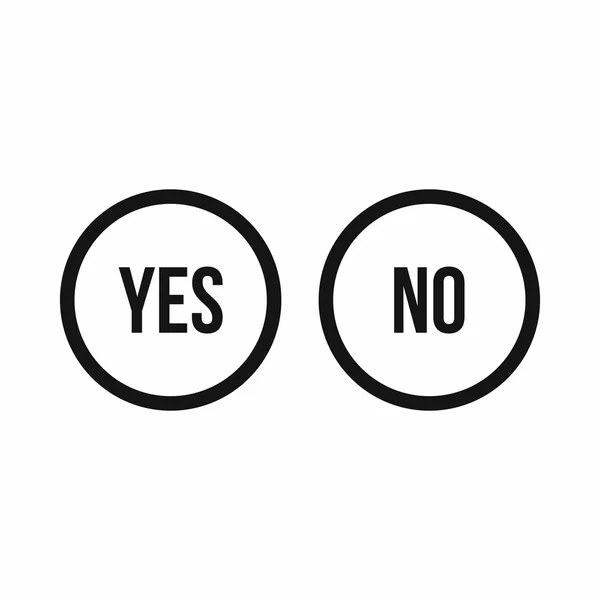 Selection buttons yes and no icon, simple style — Stock Vector